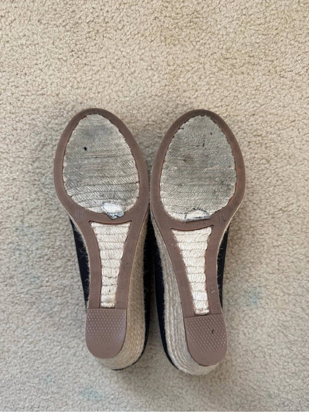 J.Crew Black Canvas Espadrille Wedge Pumps | Size 11